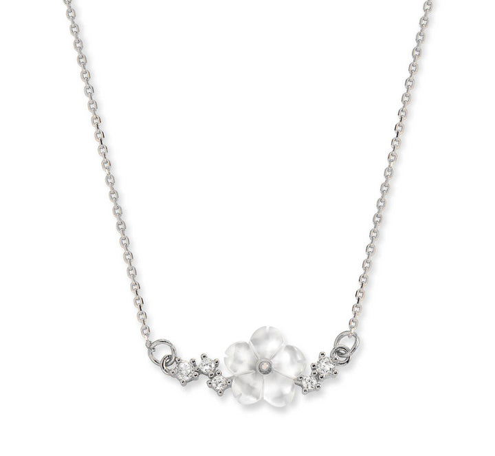 Sparkle Blumen Kette, Silber S925