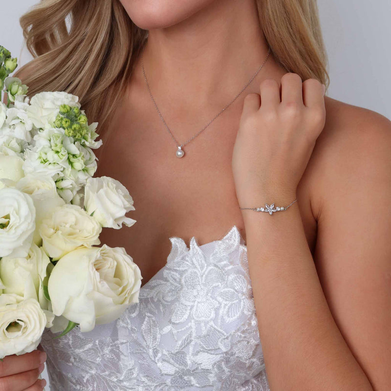 Set Fleur Perla Silber