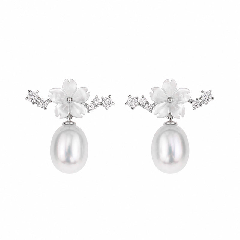 Sparkle Perlen Ohrringe Silber