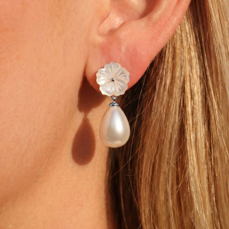 Pearl Drop Ohrringe Silber