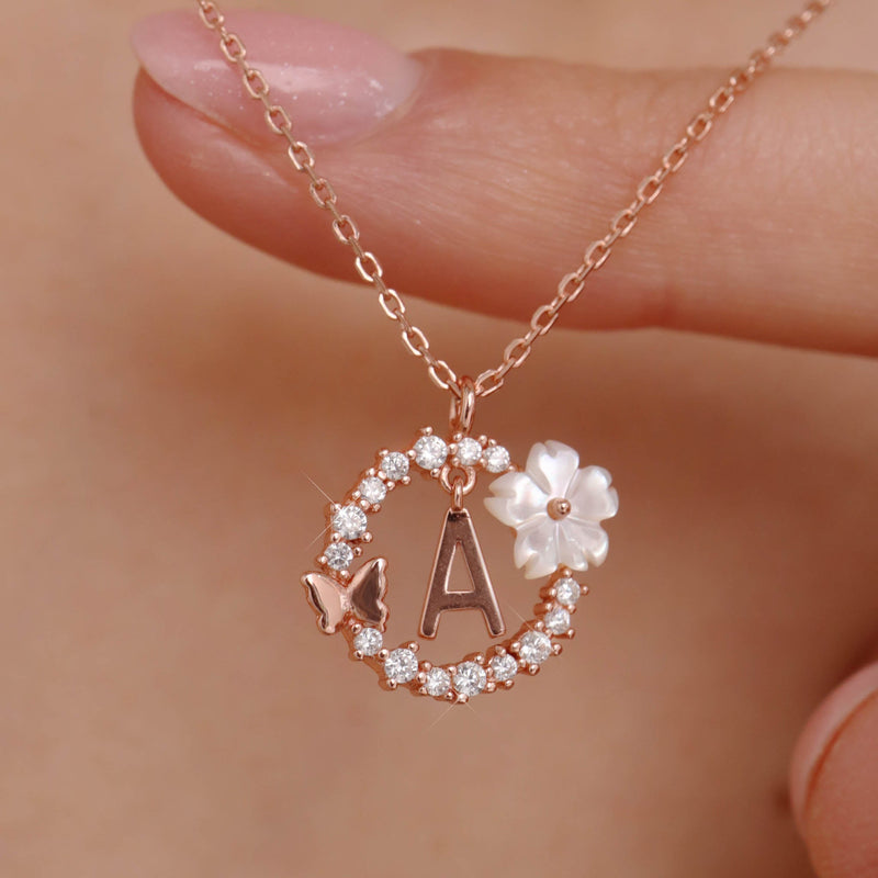 Set Letter Halskette, Sparkle Ohrringe & Armband