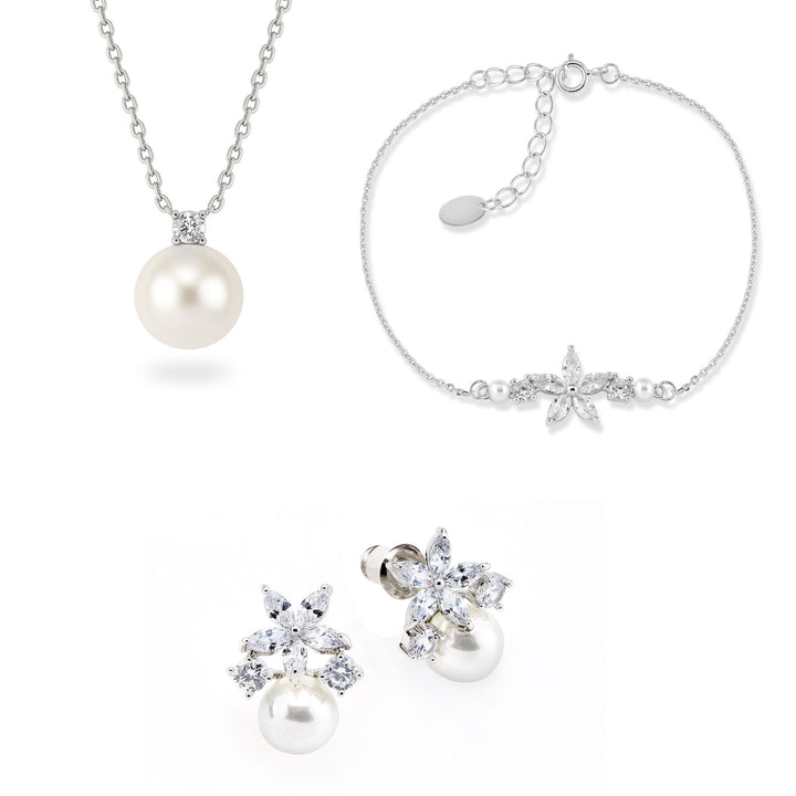 Set Fleur Perla Silber