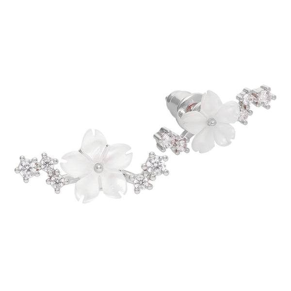 Sparkle Blumen Ohrringe Silber
