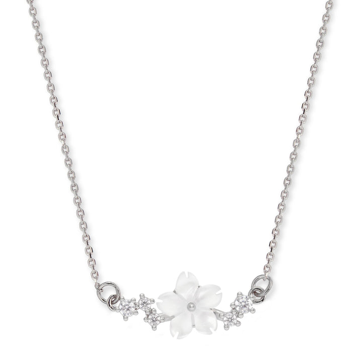 Sparkle Blumen Kette, Silber