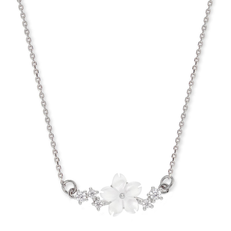 Sparkle Blumen Kette, Silber