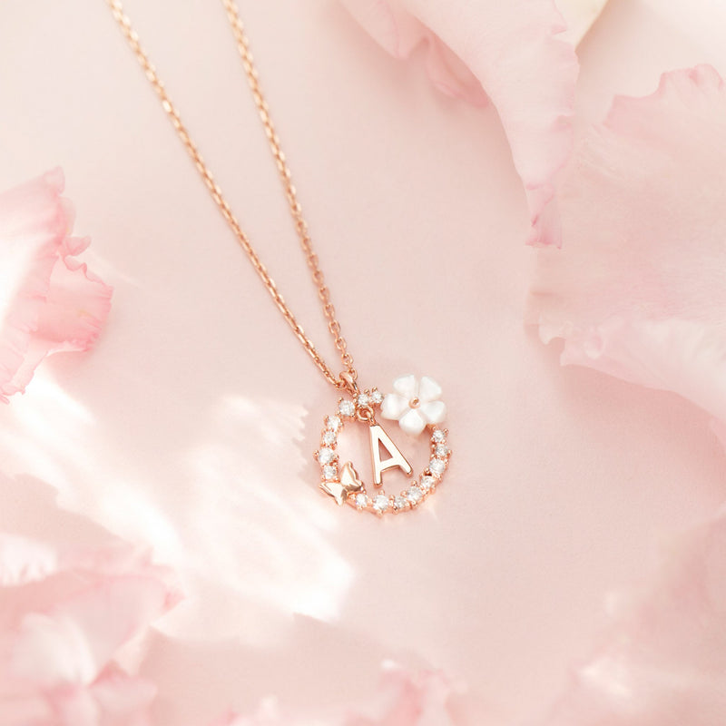 Set Letter Halskette, Sparkle Ohrringe & Armband