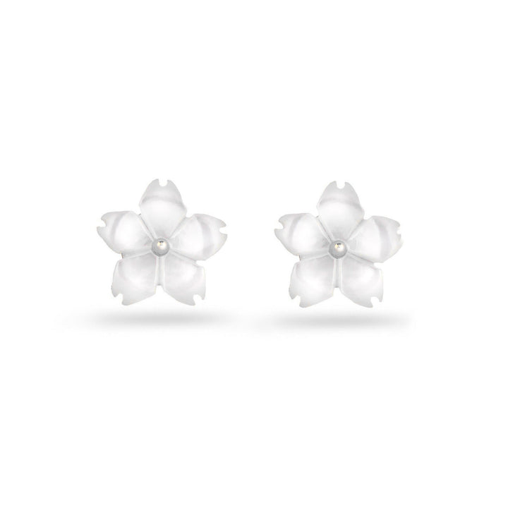 Ohrringe Perlmutt Blume Silber, S925