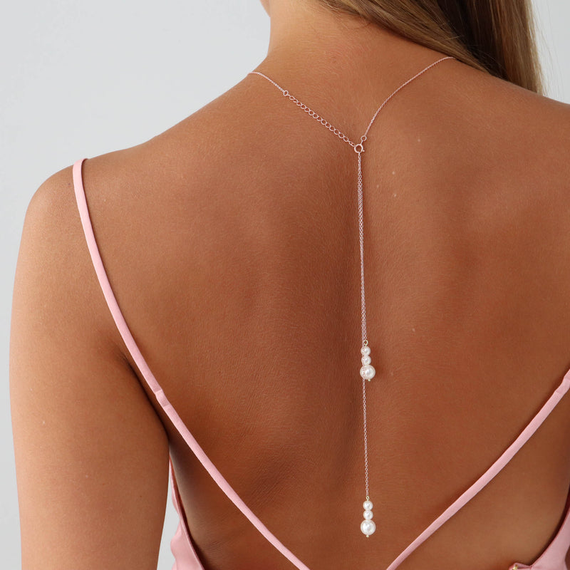 Rückenkette mit Perlen Glam