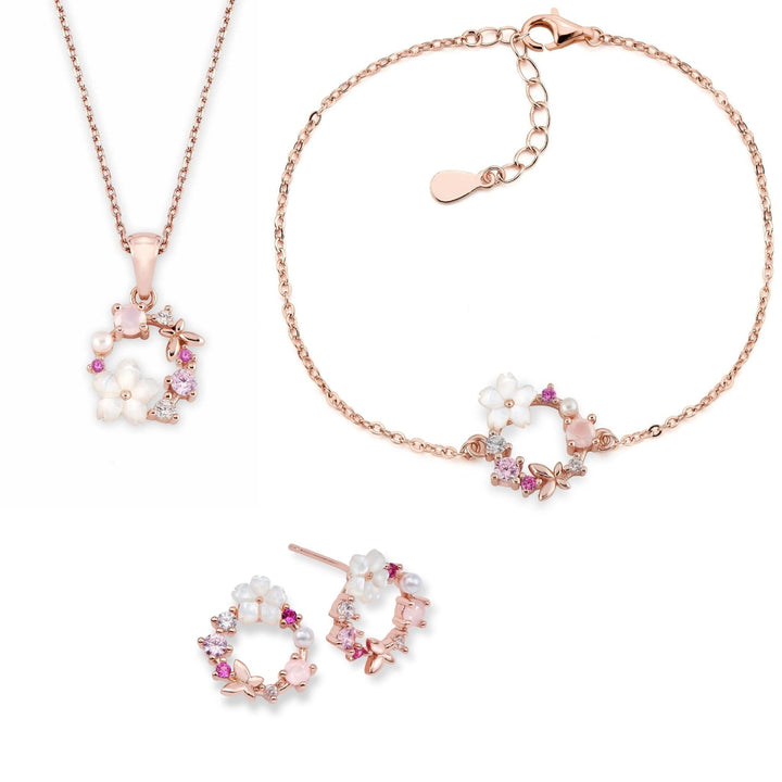 Set Flower (Necklace, Bracelet, Earrings)